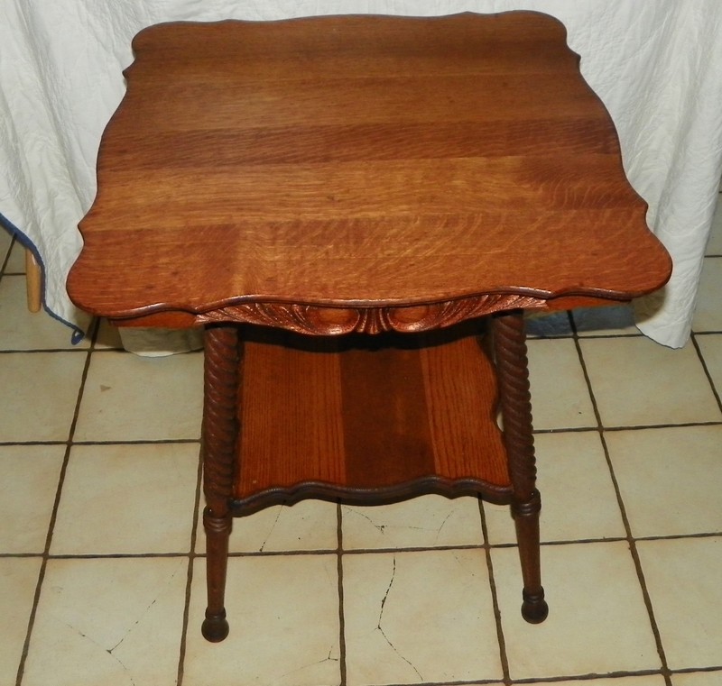Quartersawn Oak Carved Center Table / Parlor Table (PRT17)
