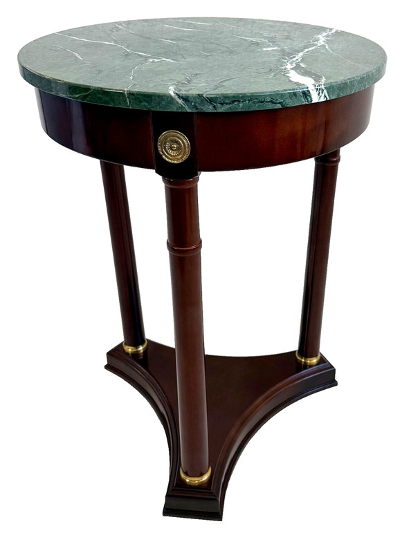 Bombay Co French Empire Neoclassical Style Mahogany Marble Side Table