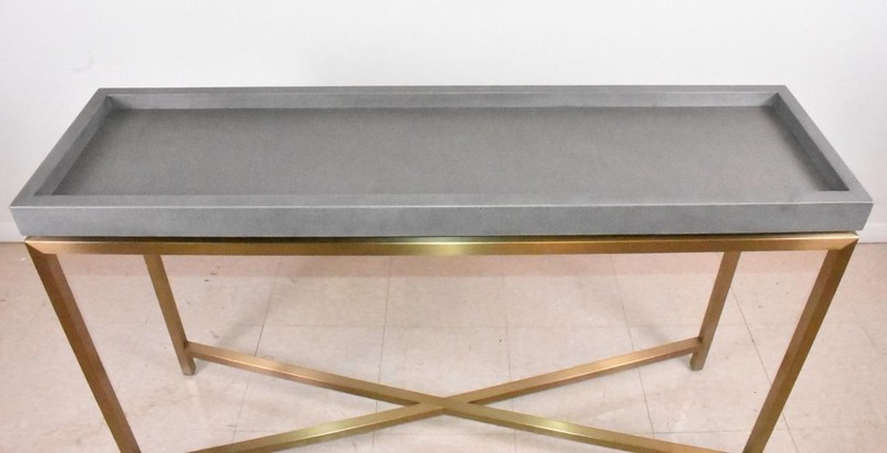 Arhaus Tray Top Console Table Anodized Brass Frame gallery