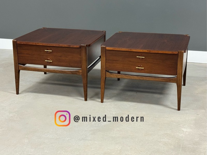 Refinished Walnut End Tables by Bassett – A Pair