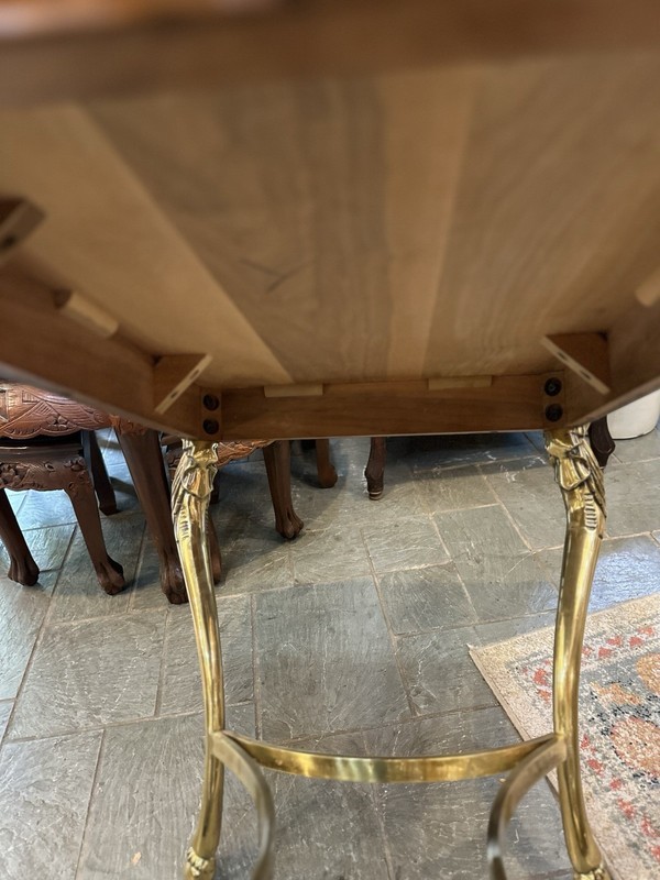 Heavy Pick Up Only, KARGES Neoclassical Brass Base Cocktail Occasional Table gallery