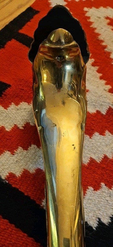 Solid Brass ONE Leg For Glass Top Coffee Table Curved Leaf gallery