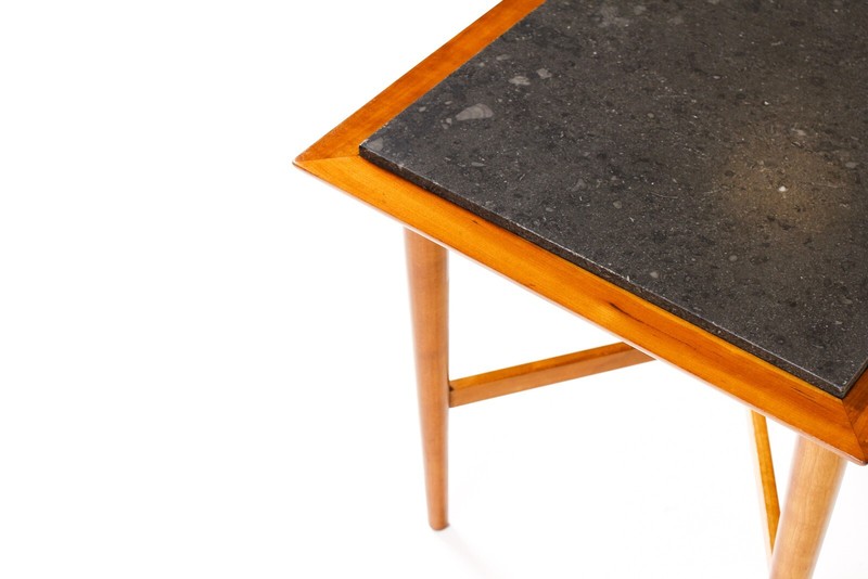 Mid Century Vintage Side / End Tables — Fine Art Furniture Co — Cherry + Slate gallery