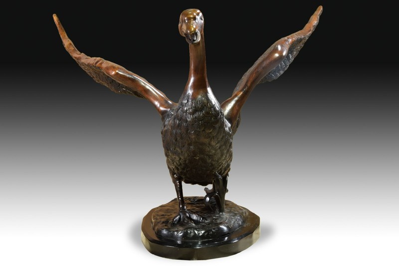 Swan, table base. Bronze, marble. 20th century gallery