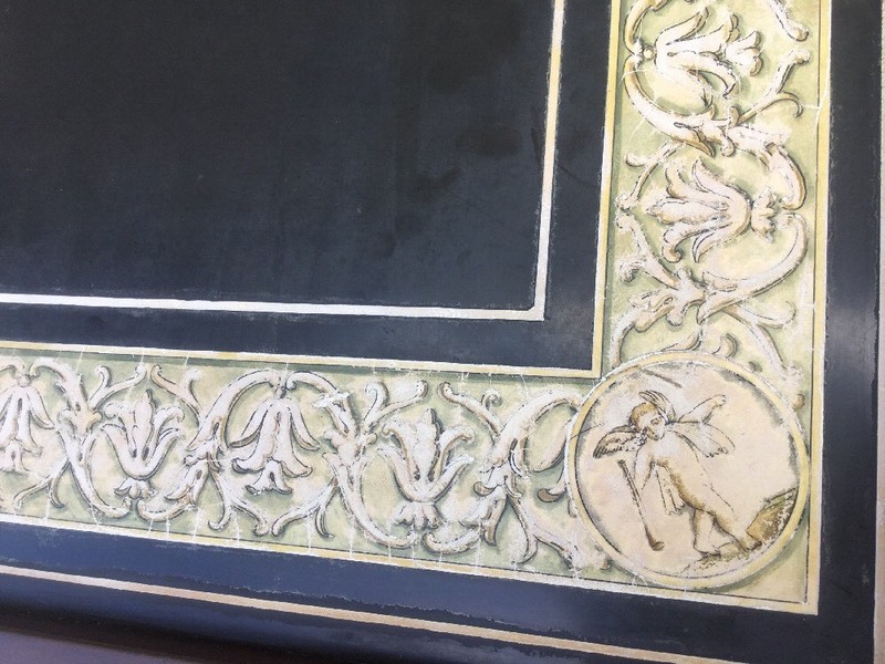 Antique Pietra Dura Coffee Table Large Butterfly & Cherub Italian Rare X Large gallery