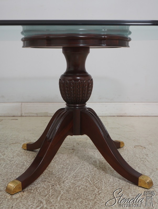 L71021: LEXINGTON Duncan Phyfe Mahogany Glass Top Dining Room Table gallery