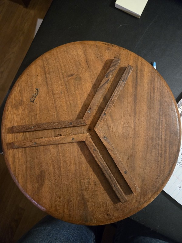 Vintage Hand Carved Folding Side Table/ Plant Stand gallery