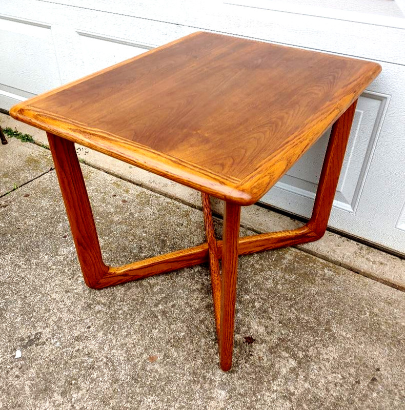COOL MID CENTURY MODERN LANE "PERCEPTION" X-BASE SIDE TABLE BY WARREN CHURCH... gallery