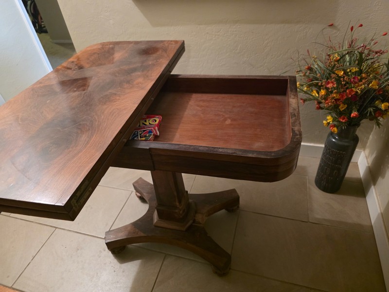 William IV rosewood card or games table, dating from the 1830s. gallery