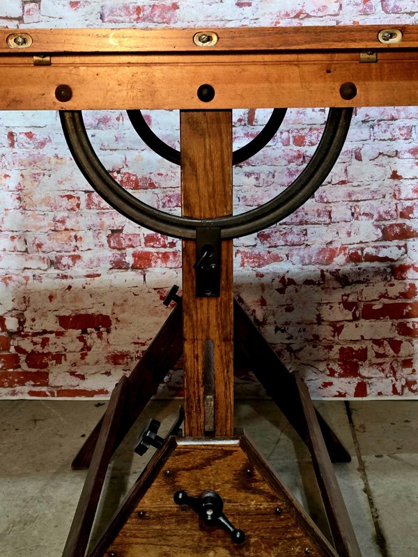 Vintage Hamilton Iron Drafting Table Industrial Mid Century 1950's Art Desk gallery