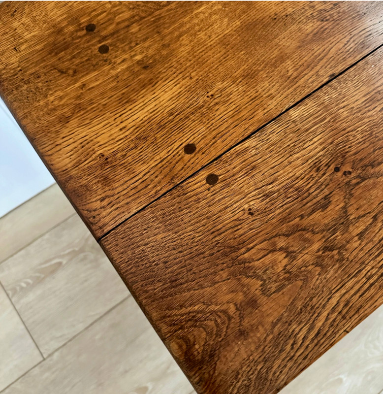 Antique Rustic Swiss Italian Oak Trestle Table gallery