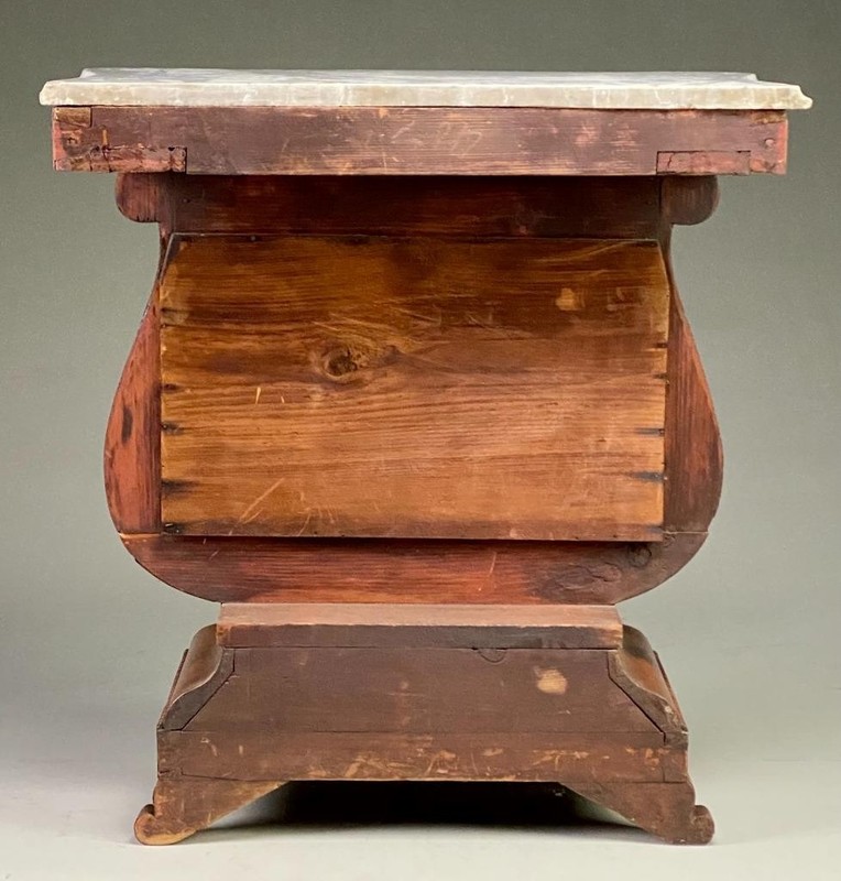 Antique Empire Marble Top Pier Table – Flame Mahogany, 1860s #22465 gallery