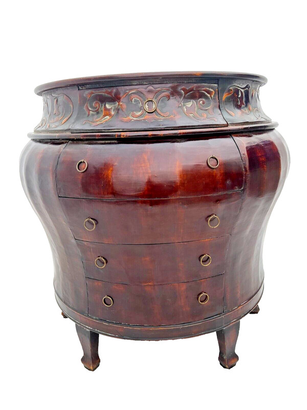 Vintage Demilune Bombay Console Table Dresser Chest Five Drawers Italian Style
