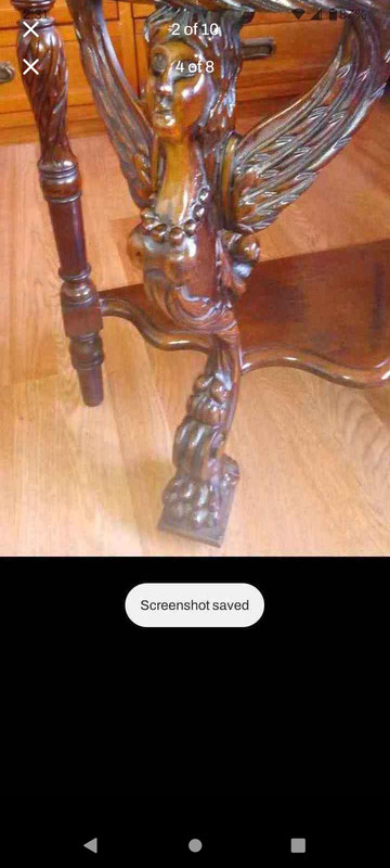 AntiqueRare*R.J. Horner style) known for styled"winged maiden griffins"Mahogany gallery