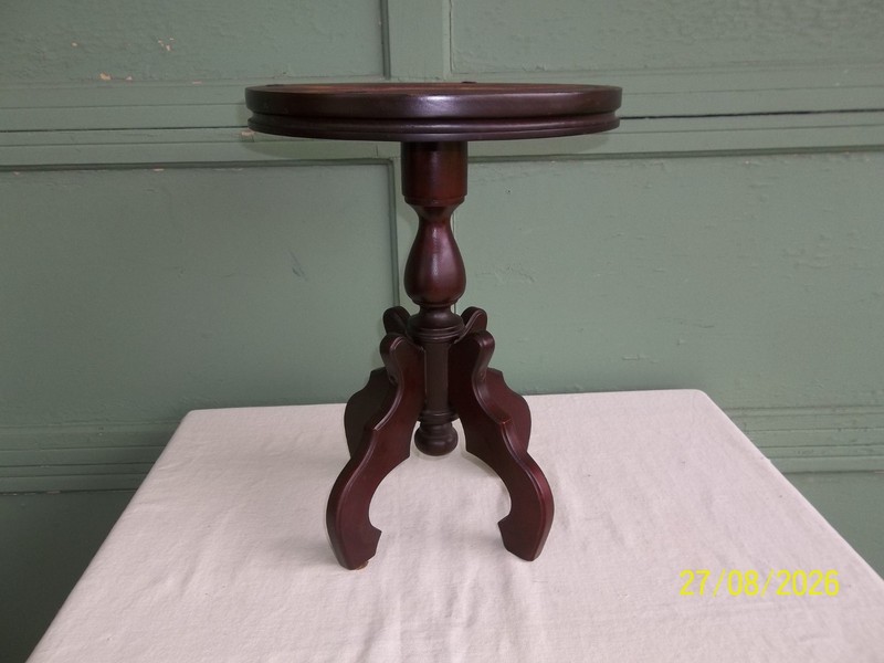 Vintage Solid Mahogany Plant Stand 17 1/2″ x 12 3/4″ – NO MARBLE TOP