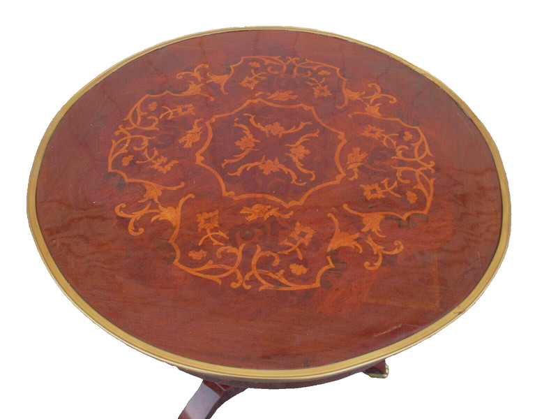 62616 Neoclassical Inlaid and Bronze Lamp Table Stand gallery