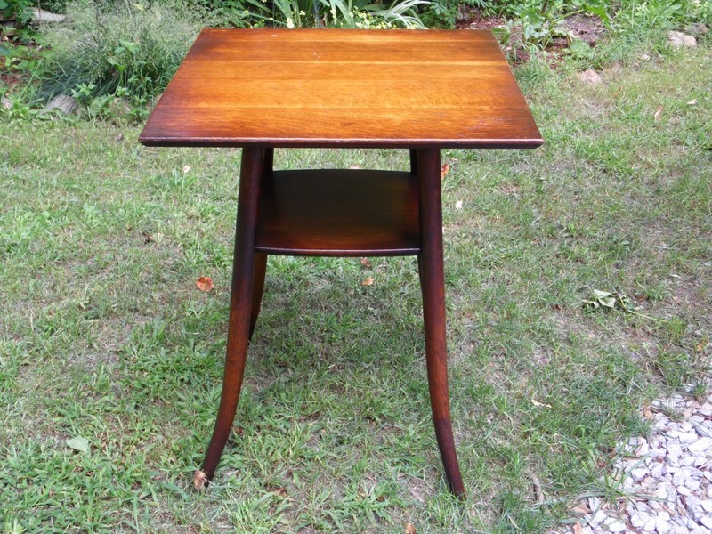 Antique Early 1900's Solid Oak Bentwood Center Table gallery