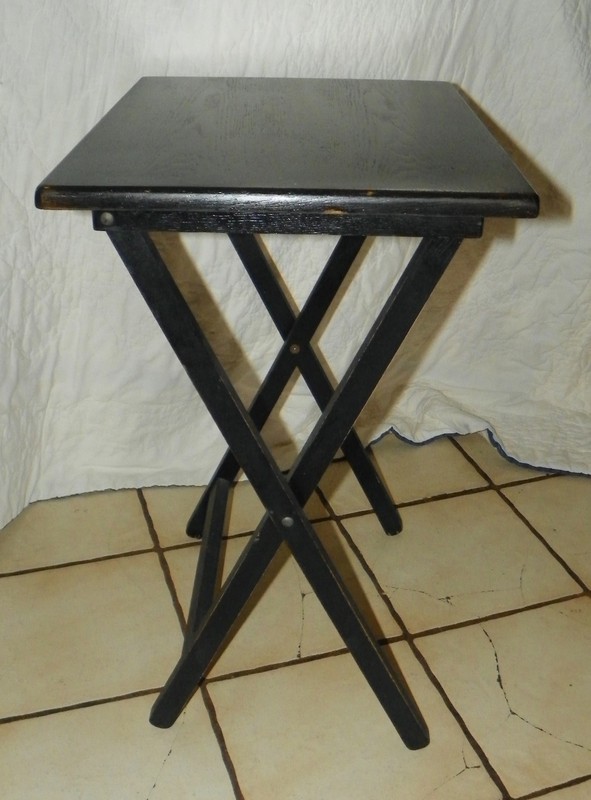 Oak Black Distressed TV Tray Table / Side Table (T404) gallery