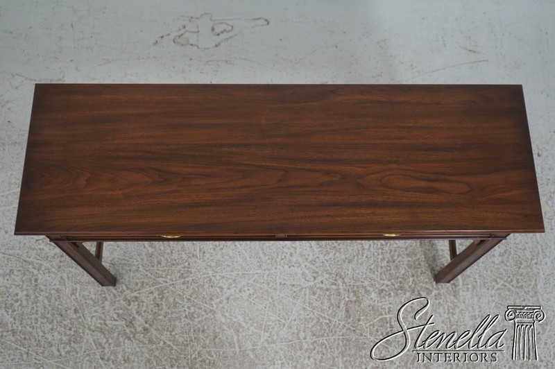 72953: HENKEL HARRIS Walnut 2 Drawer Console Table gallery