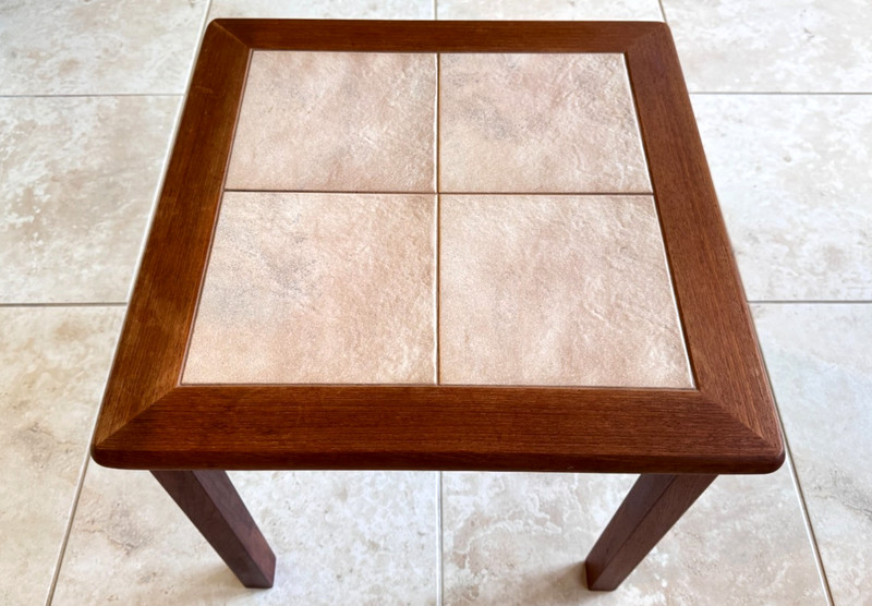Mobelfabrikken Toften Danish Mid Century Modern Tile-Top Teak Side Table 21'' SQ gallery