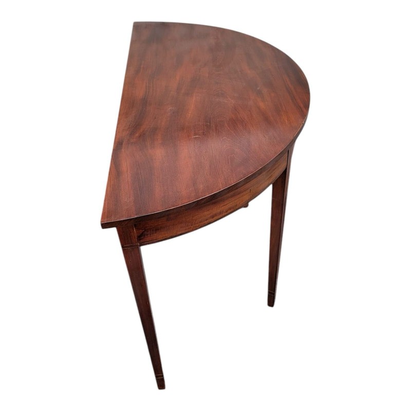 Antique 19th C Sheraton Mahogany Console Tables Pair–Solid Wood Hall Side Tables gallery