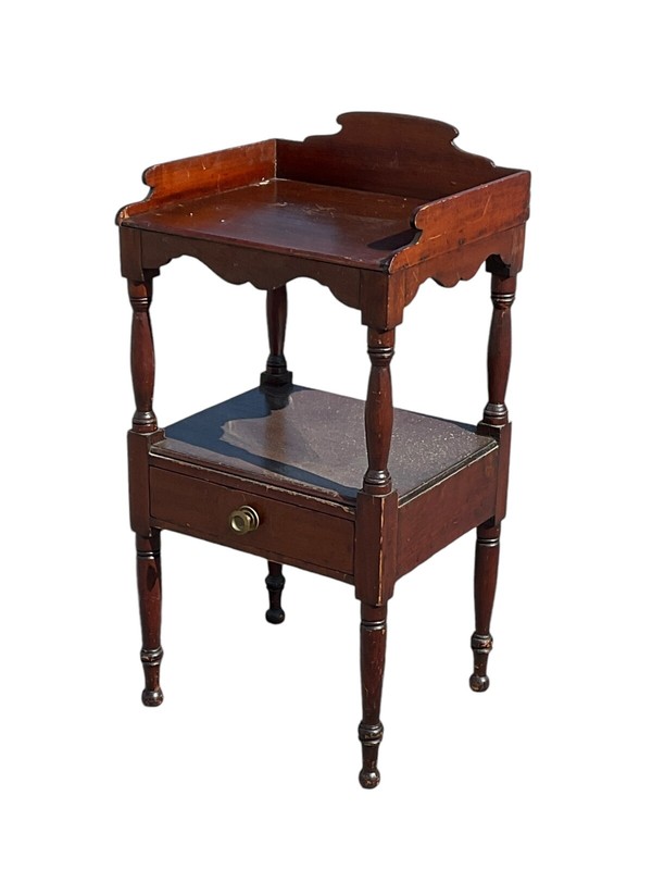 Antique Sheraton Night Stand End Table Farm House 1820 Country Stand gallery