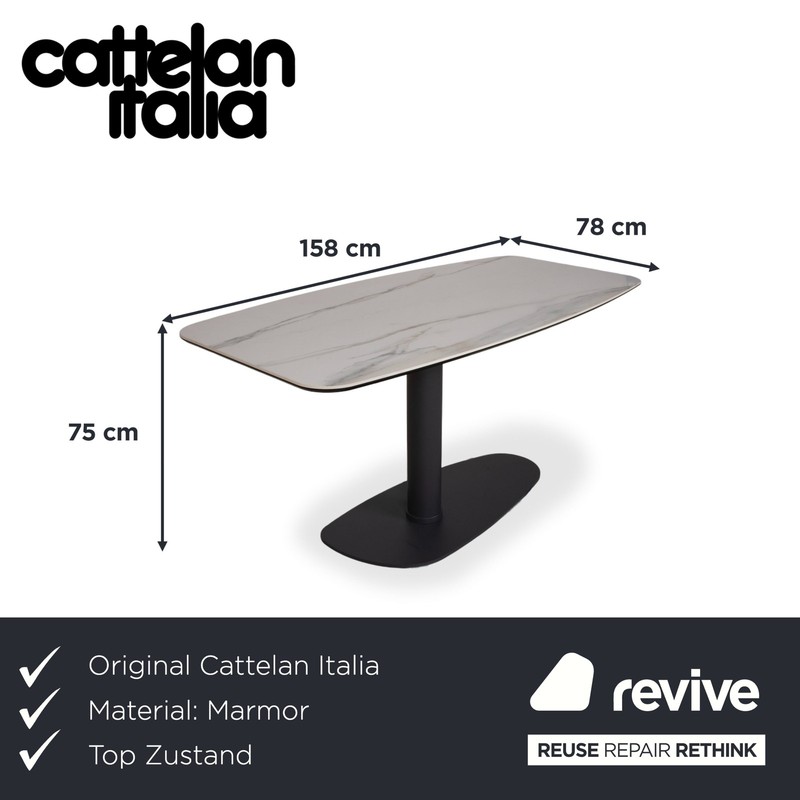 Cattelan Italia Ipanema Ceramic Dining Table Cream 158 x 78 cm gallery