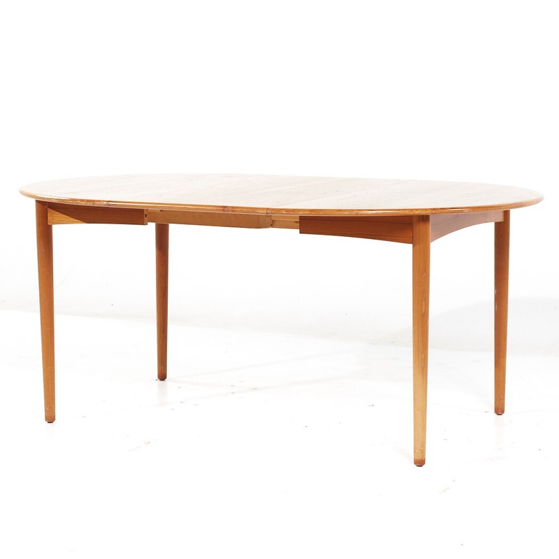 William Watting Style Mid Century Danish Teak Expanding Dining Table with 2 Leav gallery