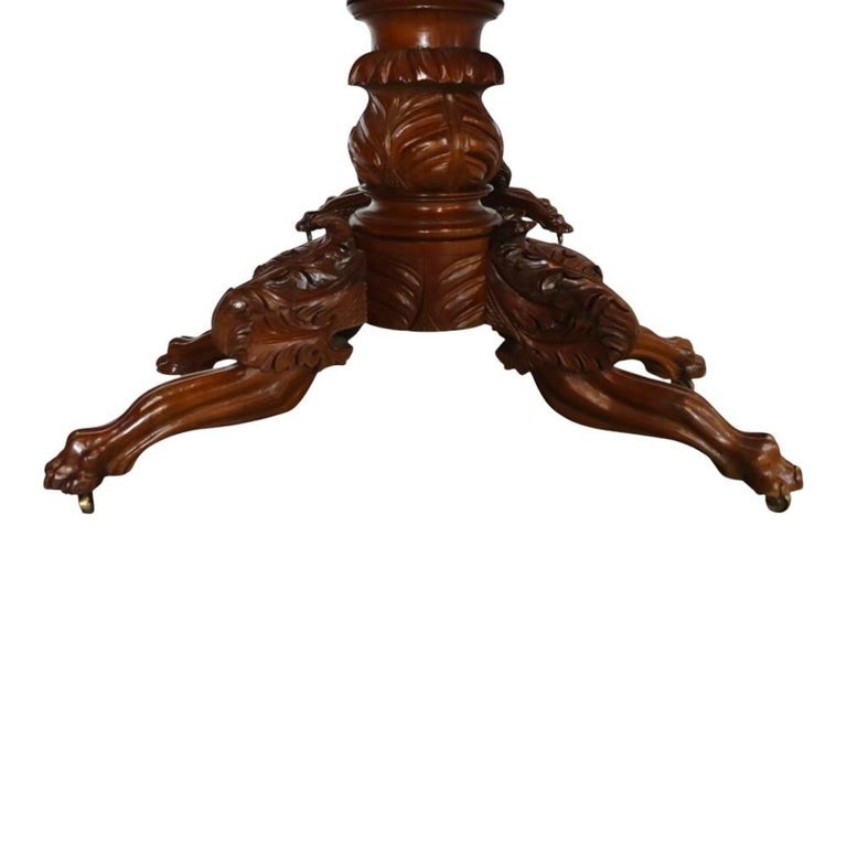 Classical Quervelle Inspired Drop-Leaf & Claw Foot Mahogany Banquet Table c1840 gallery