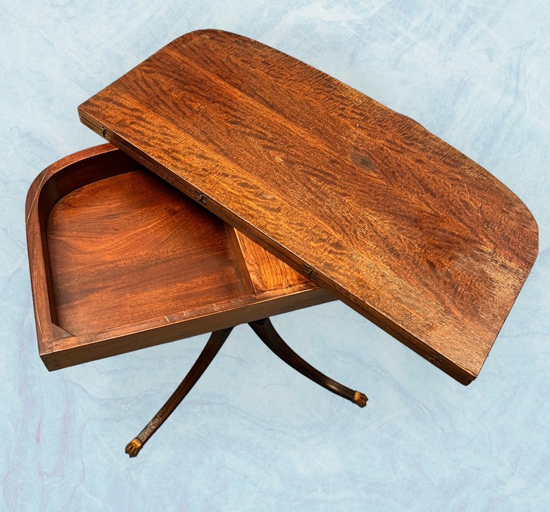 Georgian Style antique Mahogany Flip Top Game Table or Hall Console 32” gallery