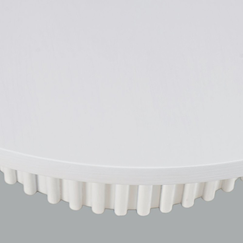 40" Round Mid-Century Fluted Pedestal Base Coffee Table with Caster Wheels gallery