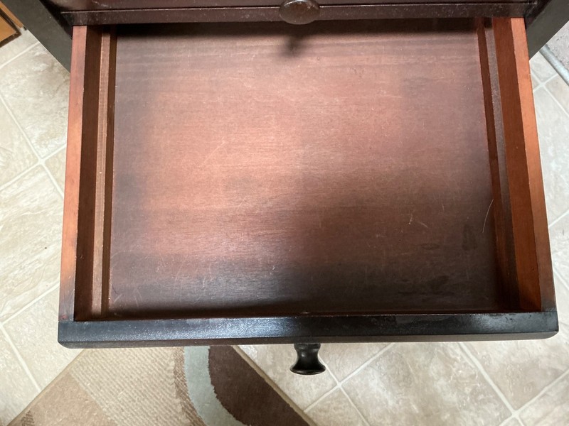 Antique Empire Mahogany Drop Leaf Parlor Work Table Sewing Stand Chest gallery