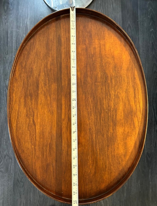 Antique - Mid-Century MERSMAN Lyre Harp Base Oval Side Table ~ Duncan Phyfe A1 gallery