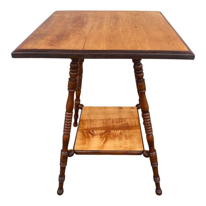Early 1900s Victorian Style American Maple Parlor & Accent Table, gallery