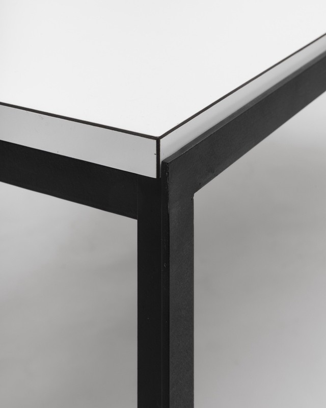 1950s Florence Knoll ‘T Angle’ Coffee Table. B&W Laminate w/ Original Label gallery