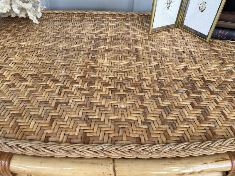 Vintage Wicker Vanity/ Desk Coastal Style gallery