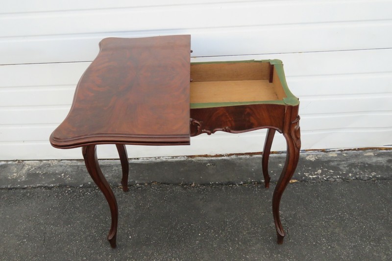French Late 1800s Card Gaming Console Table 1860 gallery
