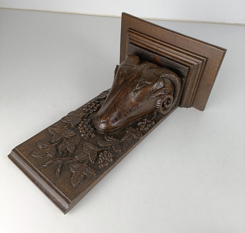Hand Carved Wooden Wall Hall Console table Ornate Ram Large Antique gallery