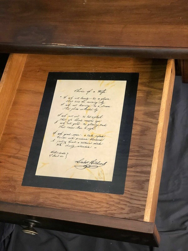 Lambert Hitchcock Federal Style Two Drawer Wood Writing Desk Mid 20th Century gallery
