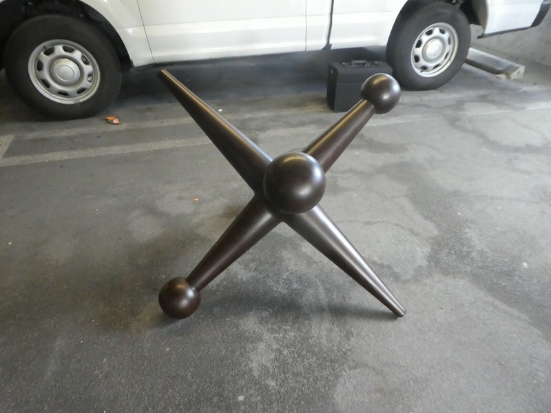 WILD MID CENTURY STYLE HAND CARVED ATOMIC JACKS CENTER TABLE BASE gallery