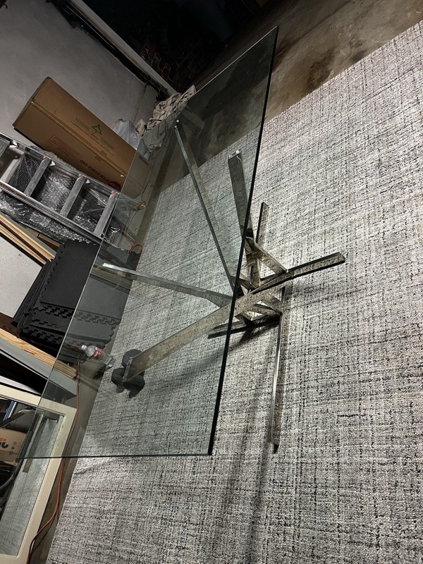 Dining table-Nickel Plated Brass-Mid century Vintage-architectural modern Style gallery