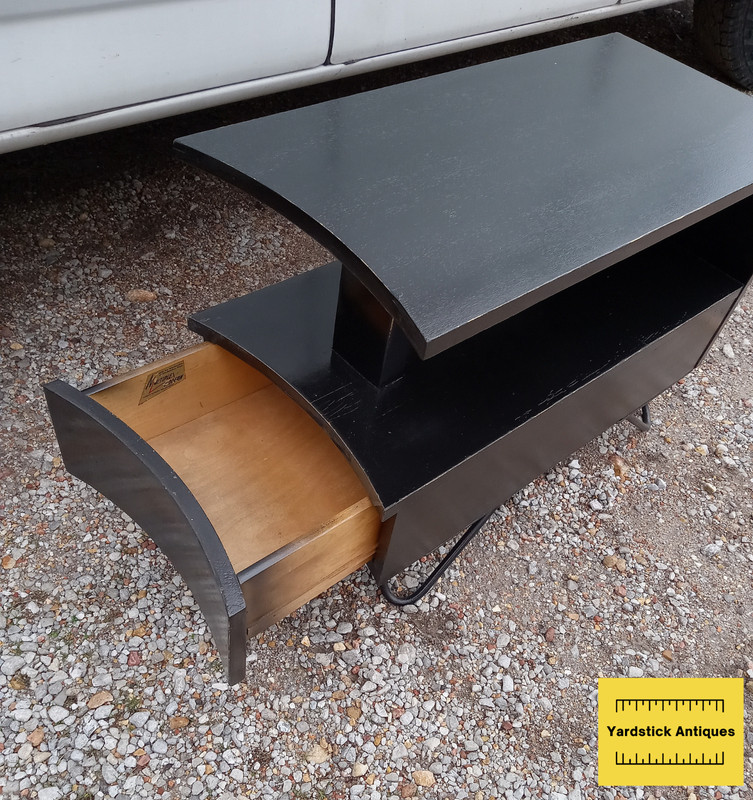 Mid Century Multiplex Modern Distressed Black Lacquer End Table (ET184) gallery