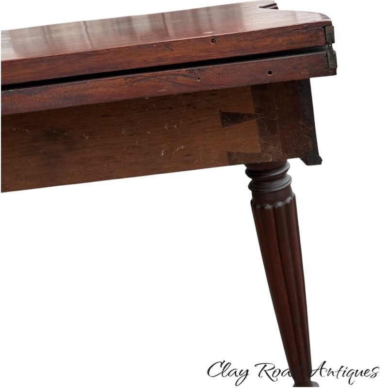 Antique mahogany Boston console card game table original finish federal 1820 gallery