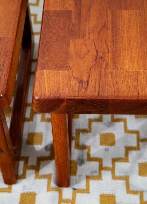 Mid Century Danish Modern End Tables Side Nightstands Teak Square Niels Bach Mcm gallery