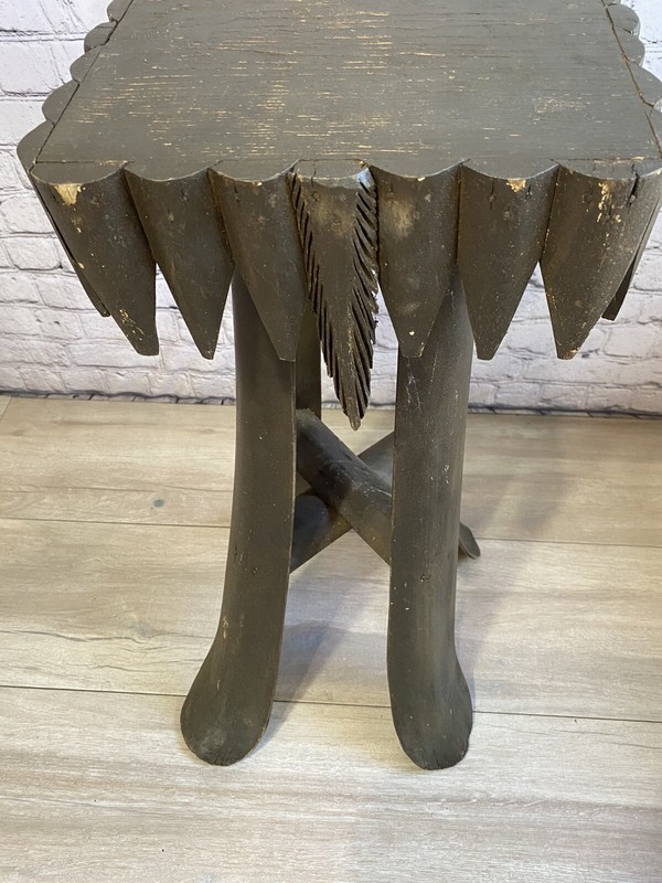 Antique Palm Frond Table, Primitive Folk Art gallery