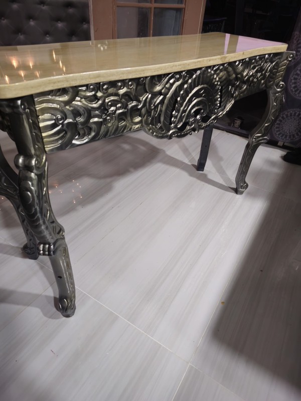 Console Table – Gilded Baroque Rococo, Italian Marble Top