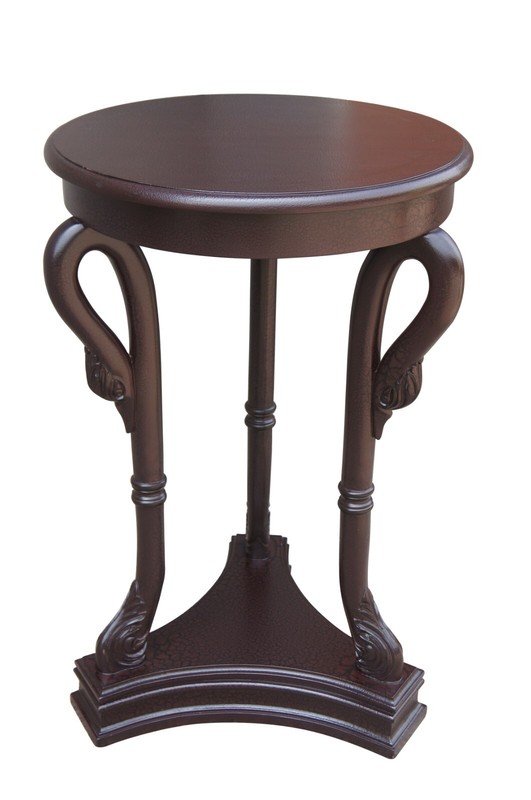 French Directoire Crackle Lacquer Gueridon Swan Pedestal Table Sculpture Stand