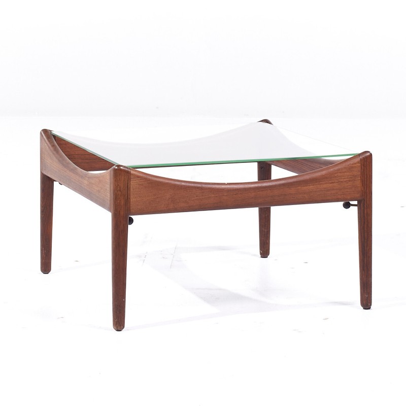 Kristian Solmer Vedel Modus Mid Century Rosewood and Glass Side Table