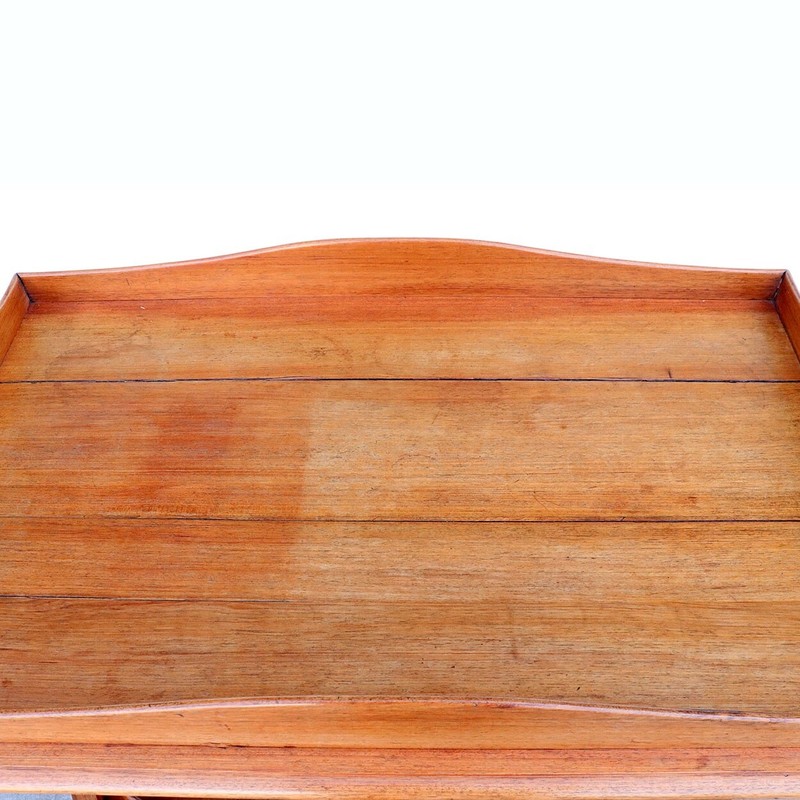 Antique Belgian Art Nouveau Lacquered Mixed Woods 2-Tier Tray Bar Table gallery