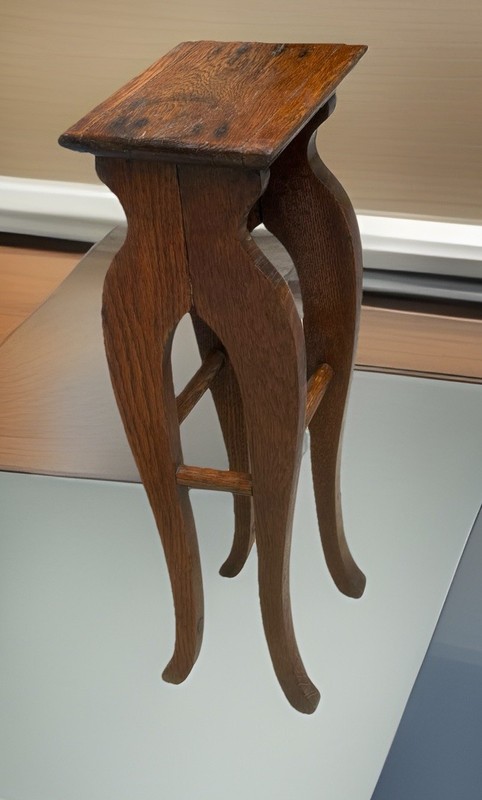 Vintage Oak Plant Stand Pedestal Table 23”h x 9.5”l x 7”d gallery